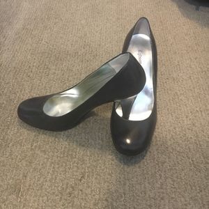 Navy Round Toe Pumps